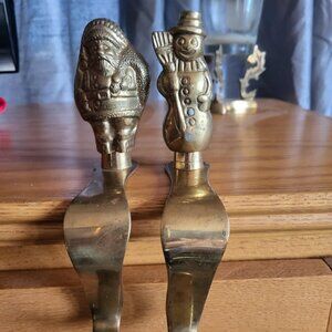 Vintage & Nostalgic Solid Brass Christmas Stocking Holders